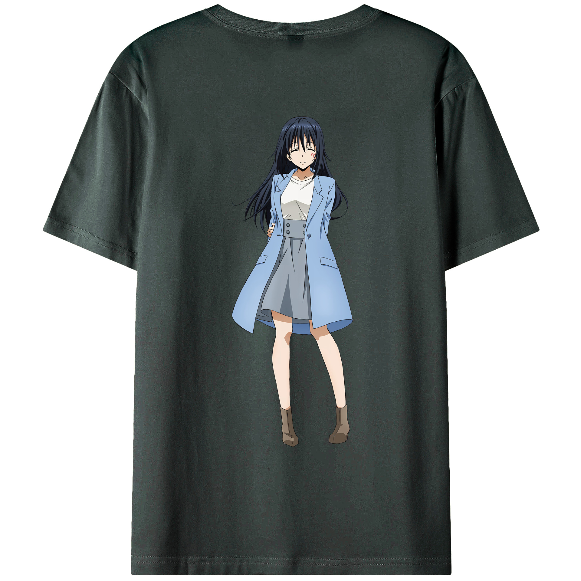 （画像用） 転スラ Regarding Reincarnated to Slime 綿100％ メンズ半袖Tシャツ（バックプリント） 通気性